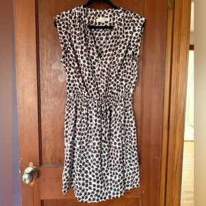 LOFT Brown and White Midi Dress